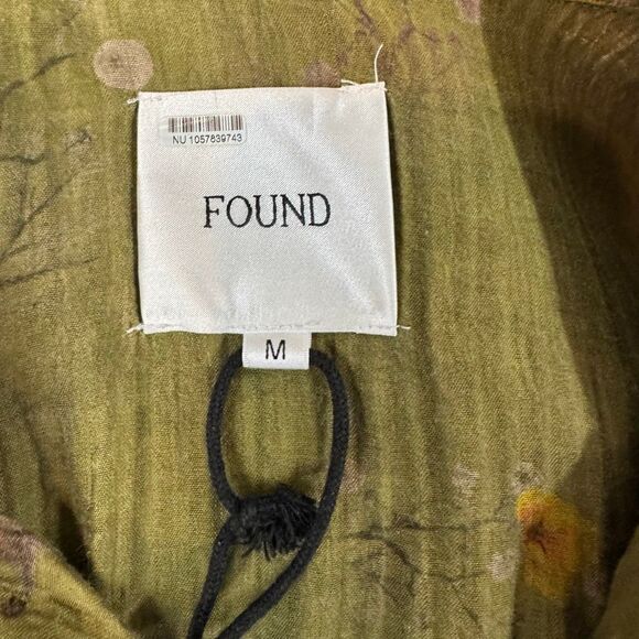 Free People | Found Floral Moss Camp Shirt Olive Green Button Down Medium - Picture 8 of 12